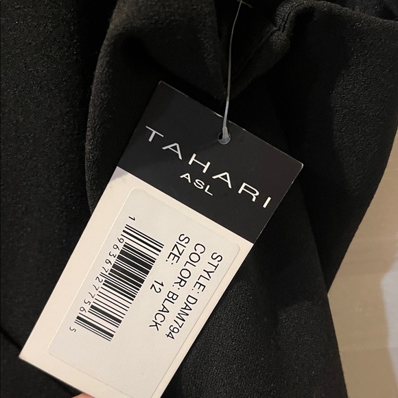 Tahari ASL Black Mini Dress with Silver Buttons - Picture 4 of 14